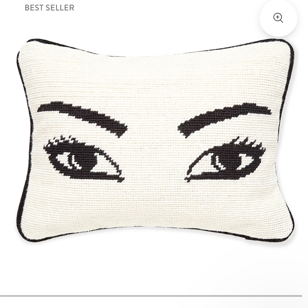 Jonathan Adler EYES NEEDLEPOINT THROW PILLOW excellent condition